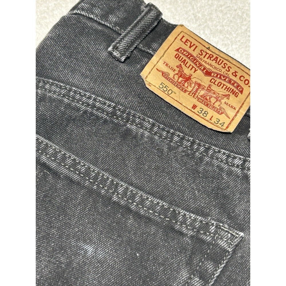 Vintage Men's Levi's 550 Jeans 38x34 Charcoal Black Mint Condition Lesotho 2010